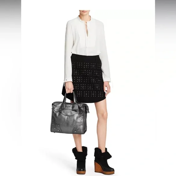 COACH Rhyder 33 Satchel in Metallic Leather - Picture 2 of 11